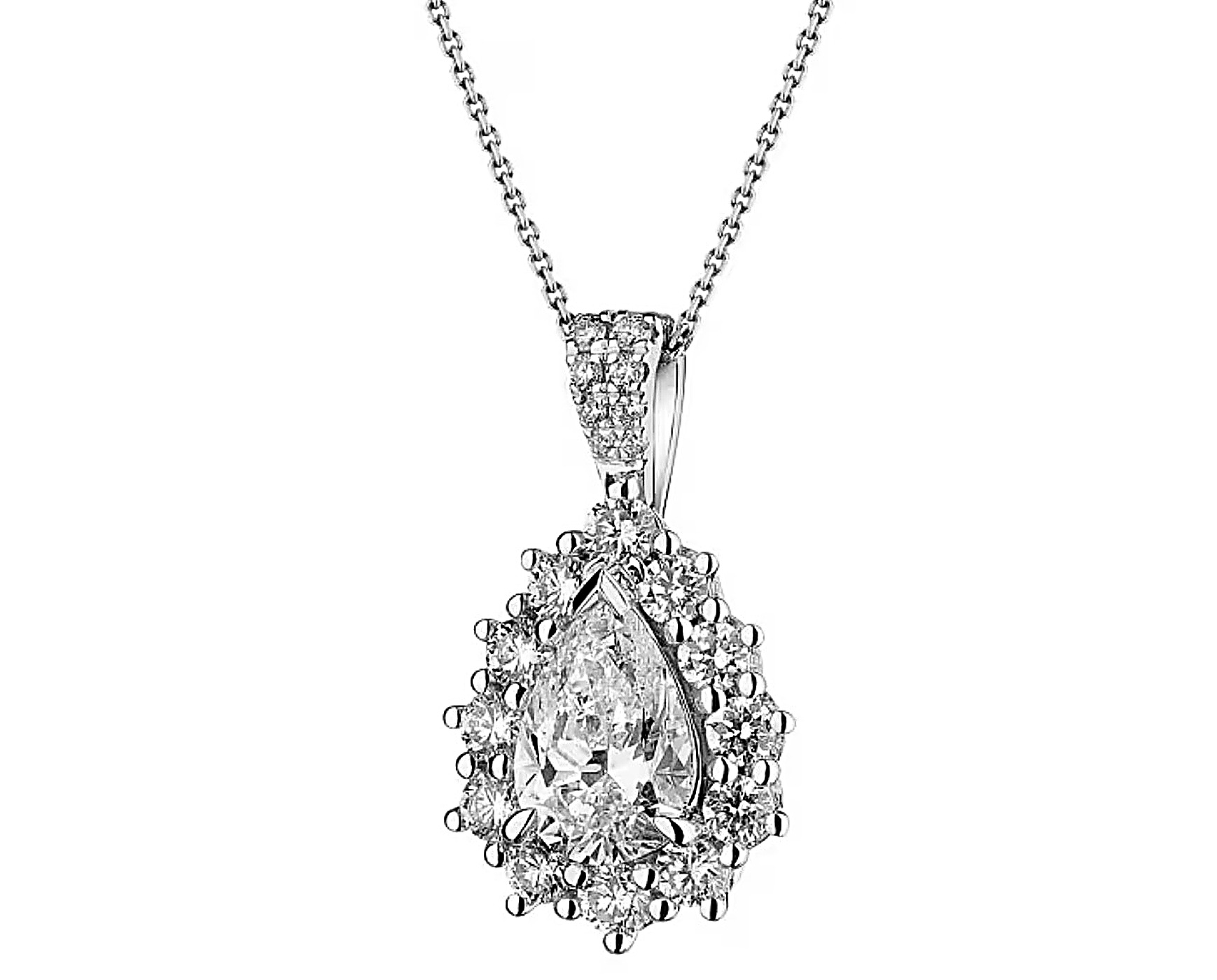 Pear Halo Pendant