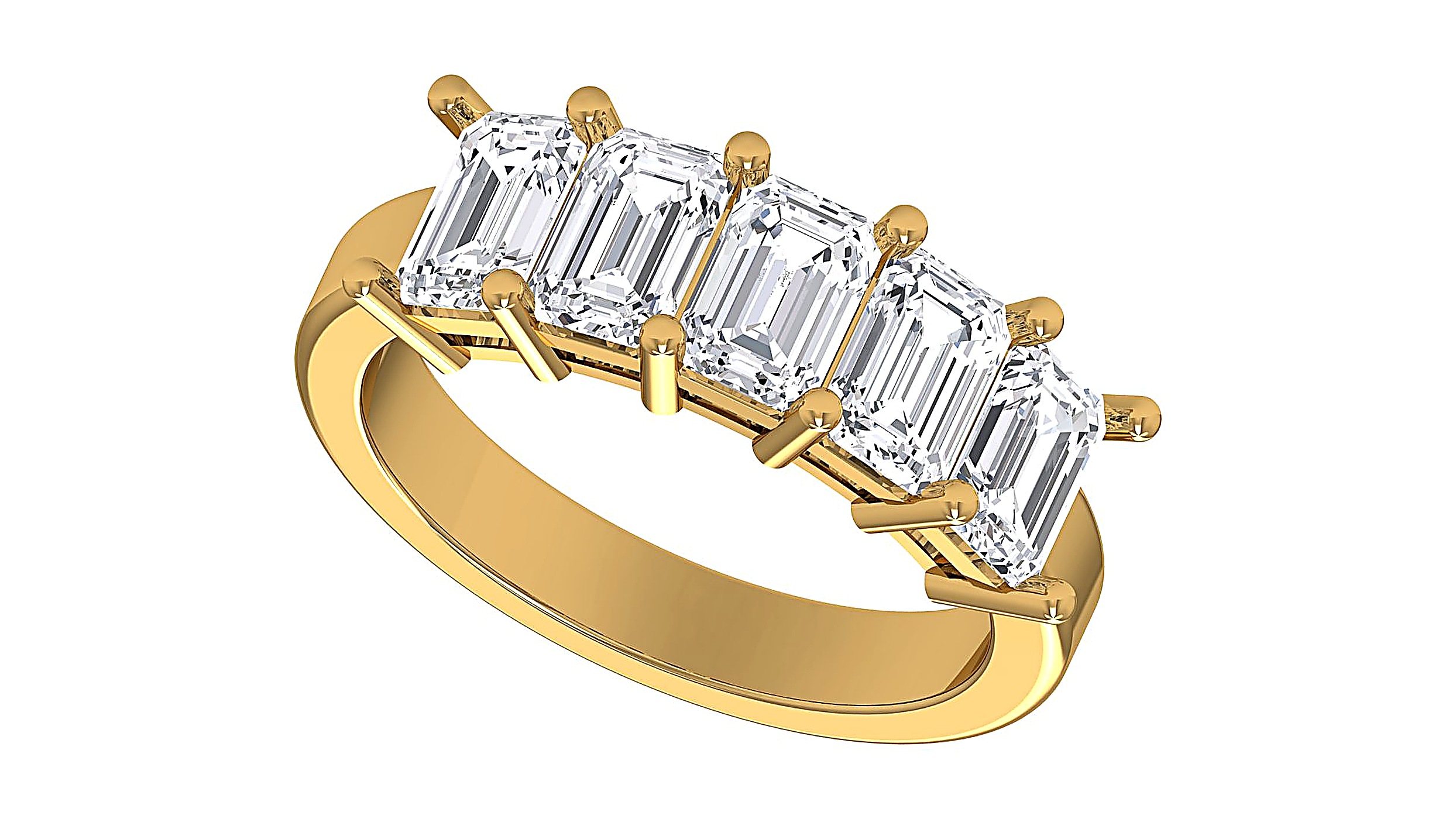 Five-Stone Emerald-Cut Ring