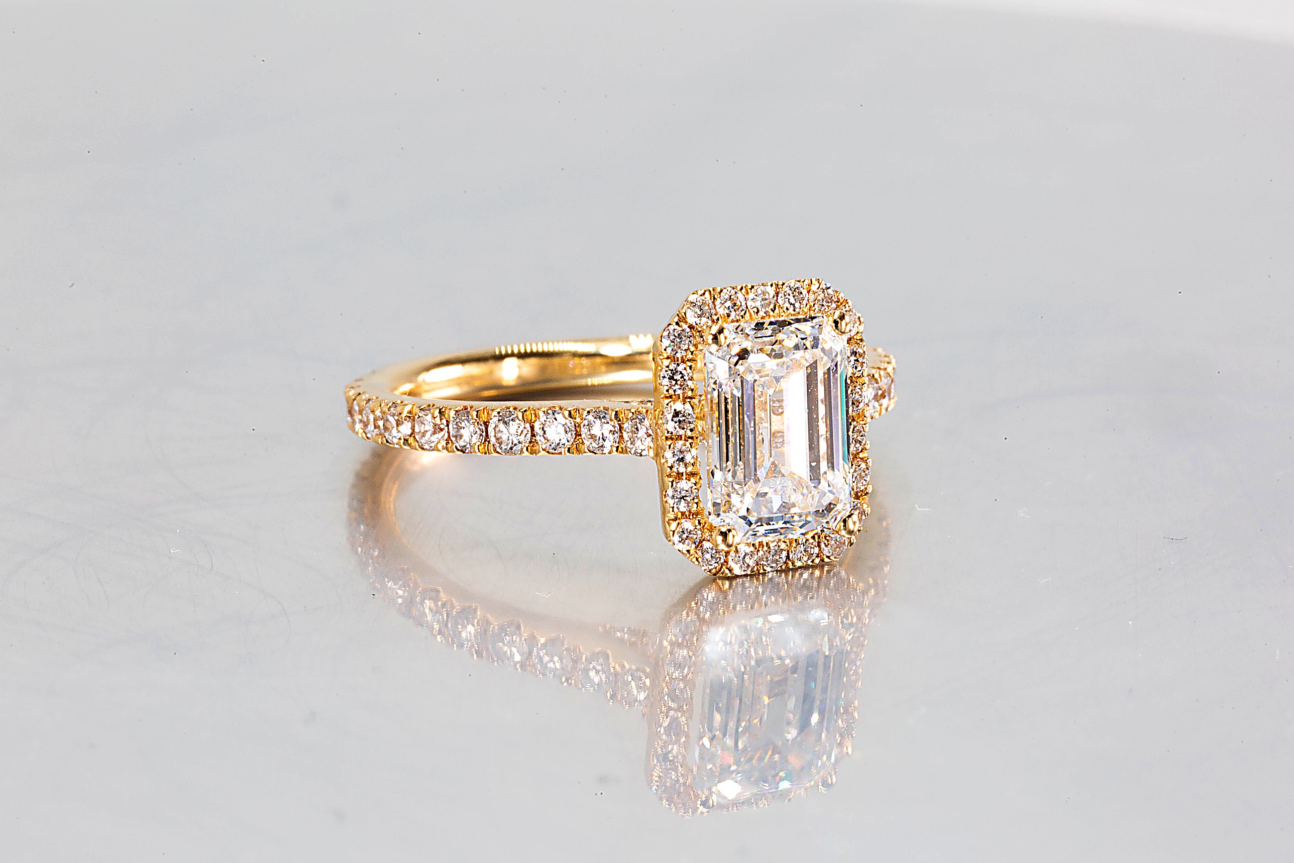 Emerald-Cut Ring with Halo